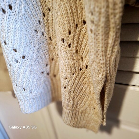 Maurices Open Front Lightweight Knit Cardigan Sweater With 3/4 Sleeves Beige Wom - Picture 5 of 8